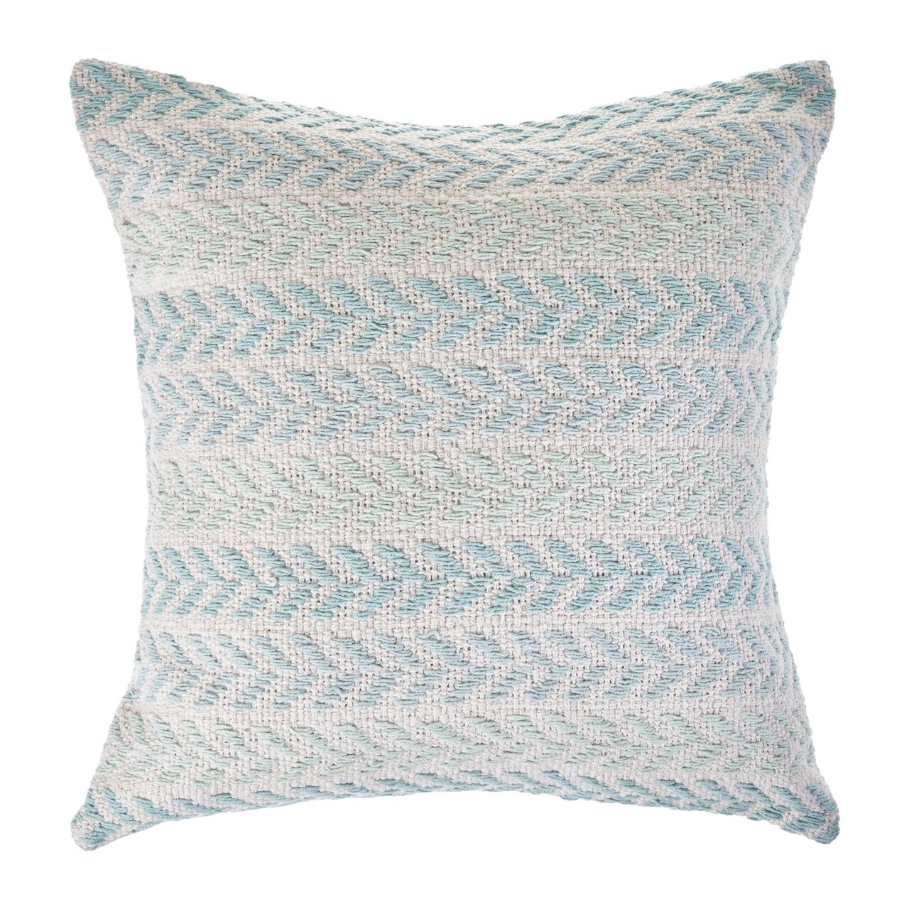 Laddha Home Designs 18" Blue and White Striped Arrow Pattern Square Throw Pillow